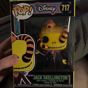 Disney Jack Skellington Funko pop with Orange and Black Stripes